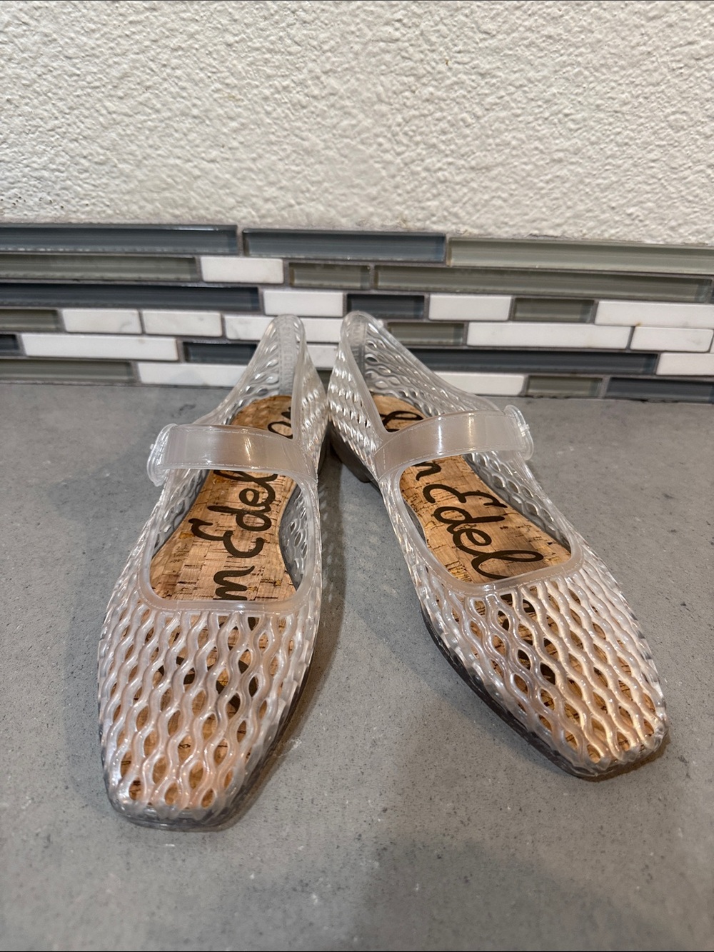 Sam Edelman Women's Transparent Michaela Jelly Mary Jane Flats - Clear Size 7